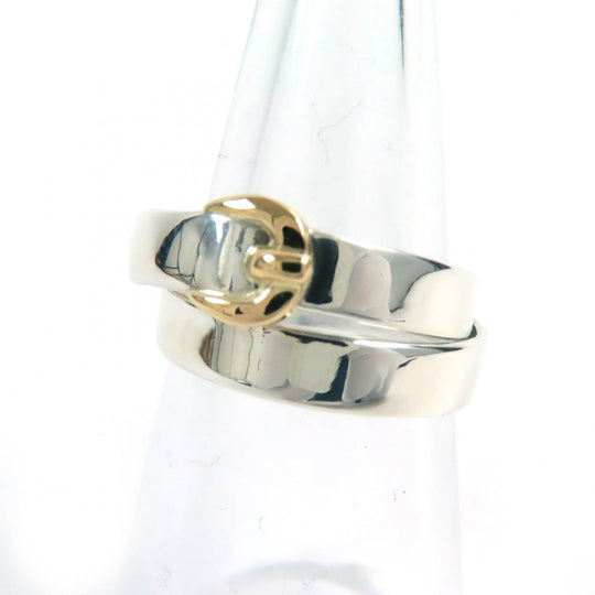 HERMES Ring Main: SV925, Part: 750 Silver gold Double true mens 51 Used Authentic