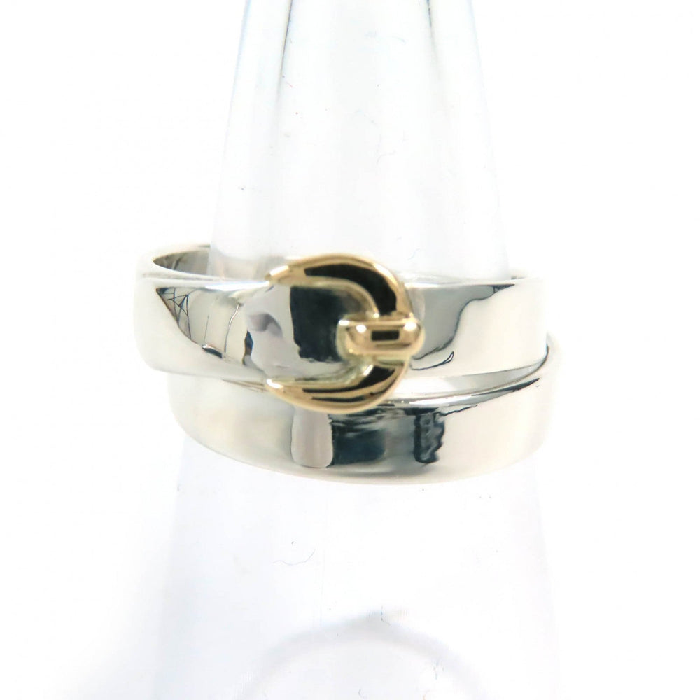 HERMES Ring Main: SV925, Part: 750 Silver gold Double true mens 51 Used Authentic