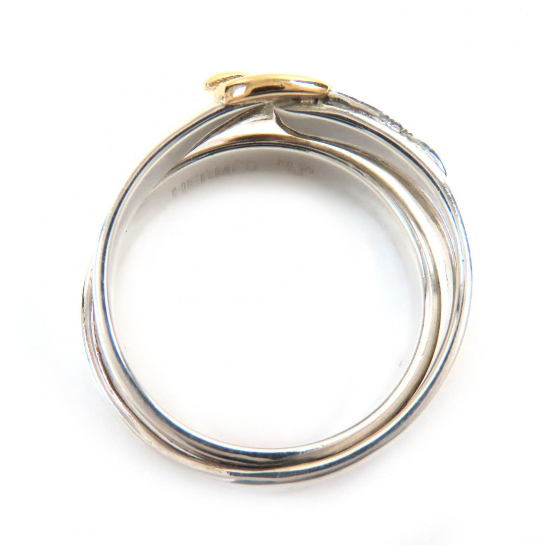 HERMES Ring Main: SV925, Part: 750 Silver gold Double true mens 51 Used Authentic