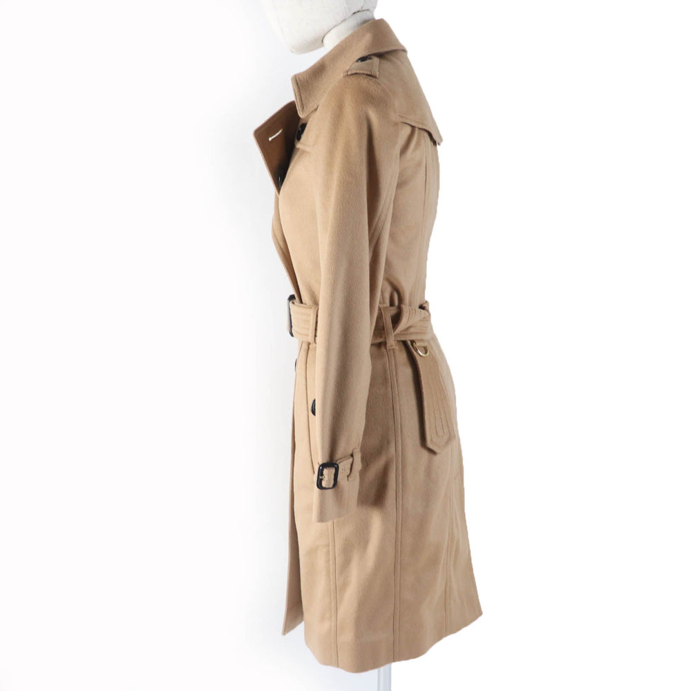 BURBERRY LONDON trench coat Main: 100% cashmere, Part: 66% wool, Part: 22% nylon, Part: 12% cashmere, Sleeve lining: 100% viscose (rayon) Brown SANDRINGHAM Sandringham Women 36 Used Authentic