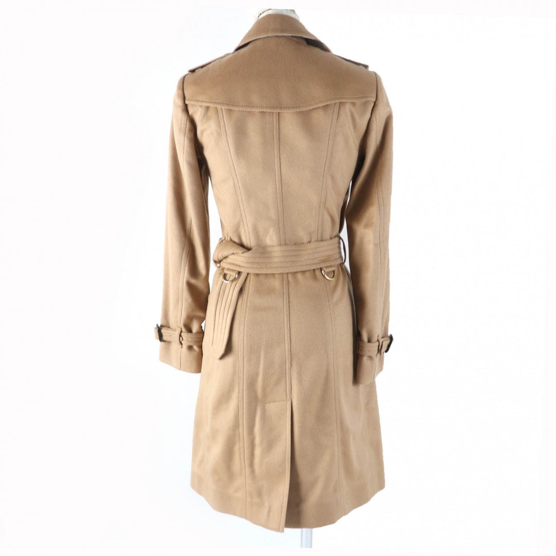BURBERRY LONDON trench coat Main: 100% cashmere, Part: 66% wool, Part: 22% nylon, Part: 12% cashmere, Sleeve lining: 100% viscose (rayon) Brown SANDRINGHAM Sandringham Women 36 Used Authentic