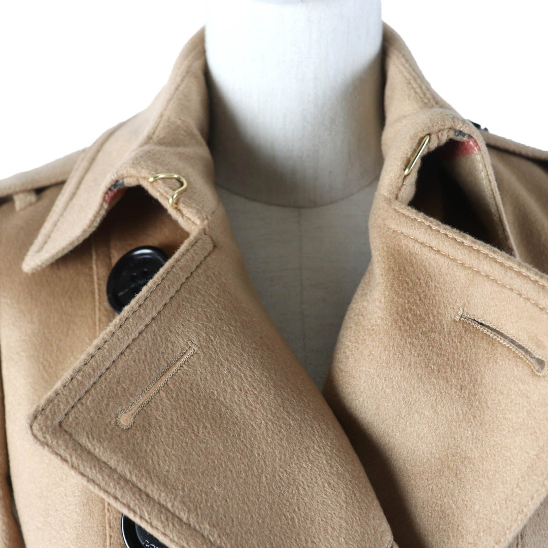 BURBERRY LONDON trench coat Main: 100% cashmere, Part: 66% wool, Part: 22% nylon, Part: 12% cashmere, Sleeve lining: 100% viscose (rayon) Brown SANDRINGHAM Sandringham Women 36 Used Authentic