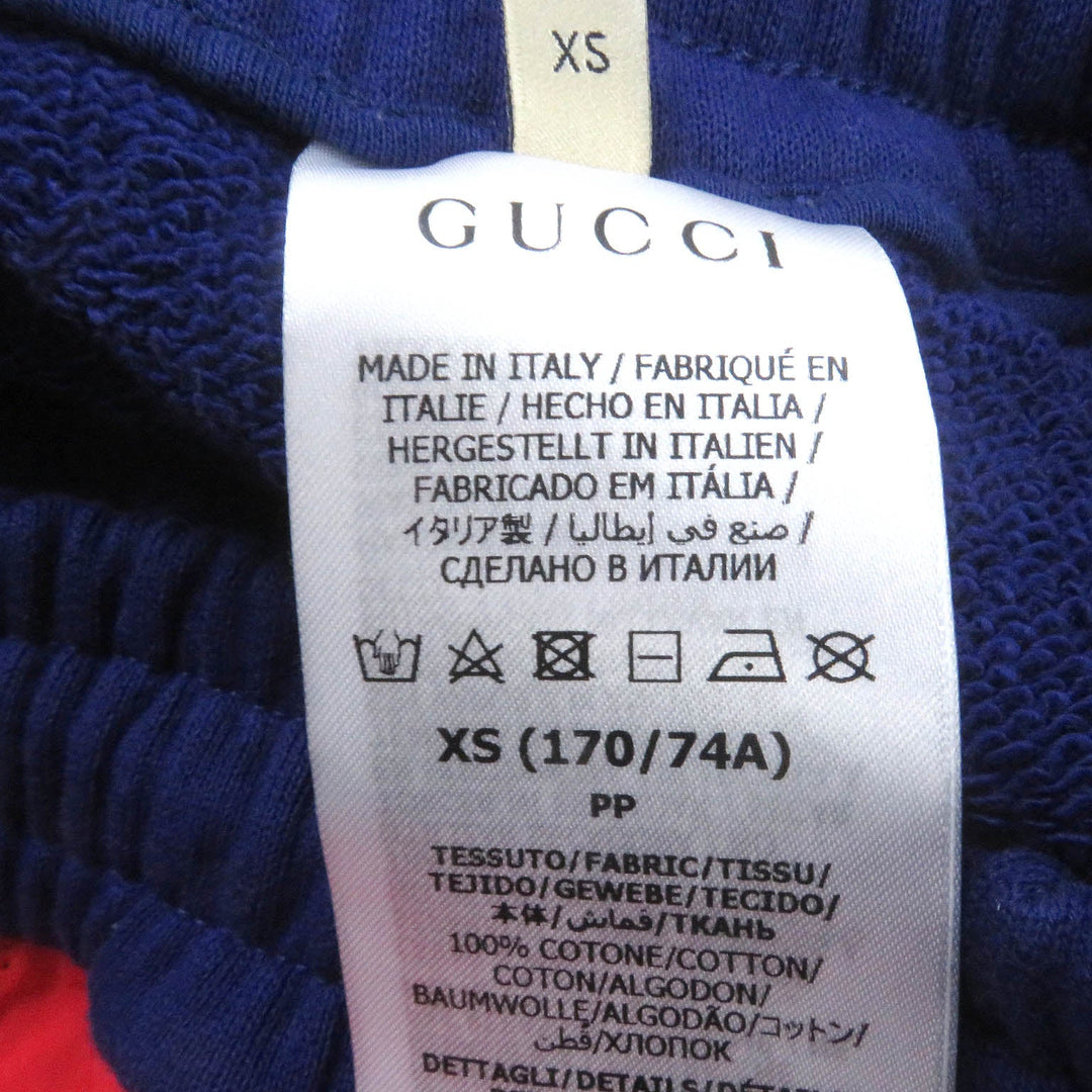 GUCCI Pants 671463 Main: 100% cotton, Part: 100% nylon Blue red Jogging Pant mens XS Used Authentic