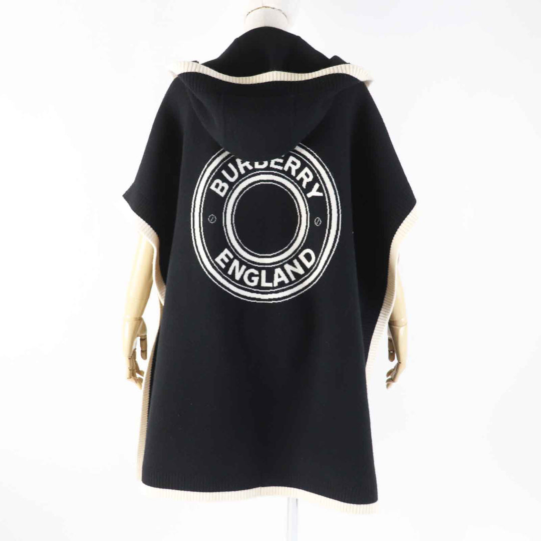 BURBERRY poncho 8031544 Outer material: 70% wool, Outer material: 28% cashmere, Outer material: 1% polyamide (nylon) Black White Women ONE SIZE Used Authentic