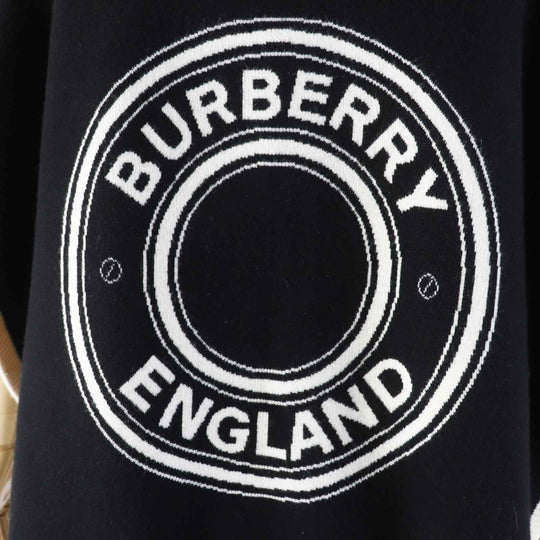 BURBERRY poncho 8031544 Outer material: 70% wool, Outer material: 28% cashmere, Outer material: 1% polyamide (nylon) Black White Women ONE SIZE Used Authentic