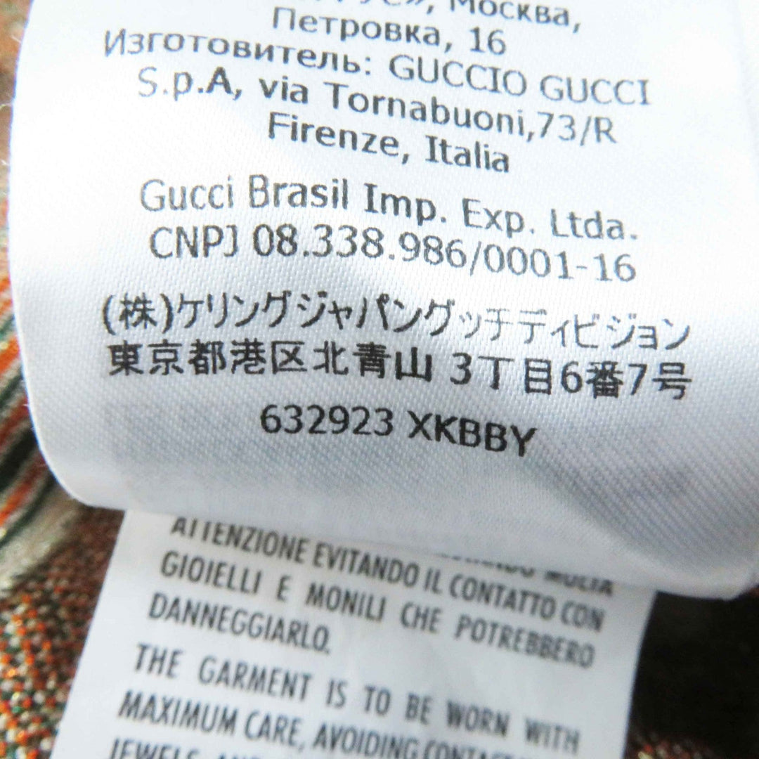 GUCCI one piece 632923 Outer: 80% rayon, Outer: 20% metal fiber, Part: 65% rayon, Part: 16% nylon, Part: 15% metal fiber Multi VISCOSE RAME DRESS Women XS Used Authentic