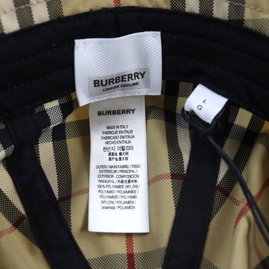 BURBERRY hat 8071150 Main: 100% nylon Beige type unisex(Unisex) L Used Authentic