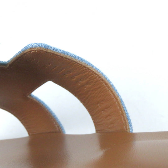 HERMES Sandals Main: Denim, Part: Leather Indigo Oran Women 35 Used Authentic