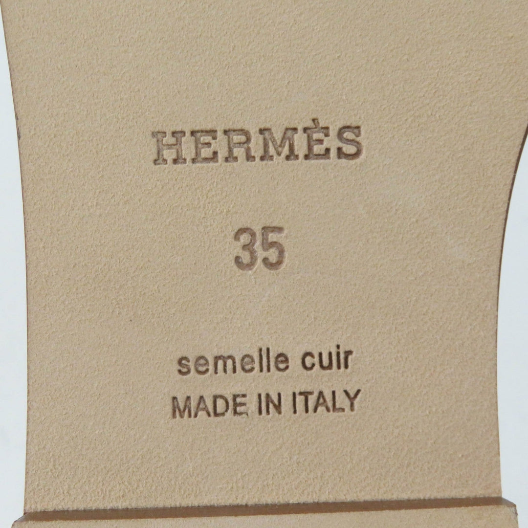 HERMES Sandals Main: Denim, Part: Leather Indigo Oran Women 35 Used Authentic