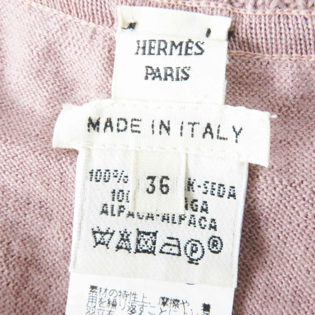 HERMES one piece Main: 100% silk, Main: 100% alpaca pink JUNGLE LOVE Women 36 Used Authentic