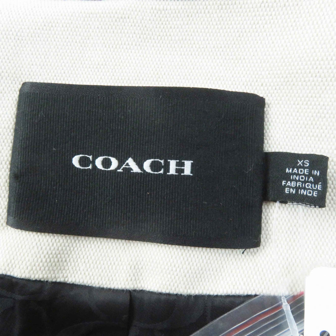COACH No color jacket CT237 Outer: 51% cotton, Outer: 49% linen, Lining: 58% polyester, Lining: 42% rayon, Part: sheep leather Light Beige Camel Women XS Used Authentic