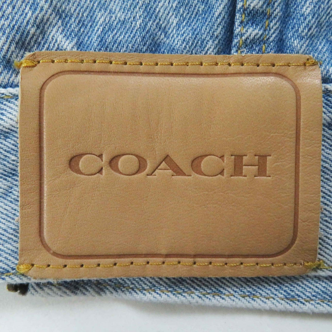 COACH Denim Jacket CS109 Main: 100% cotton, Leather part: Cowhide Light blue Women XS Used Authentic