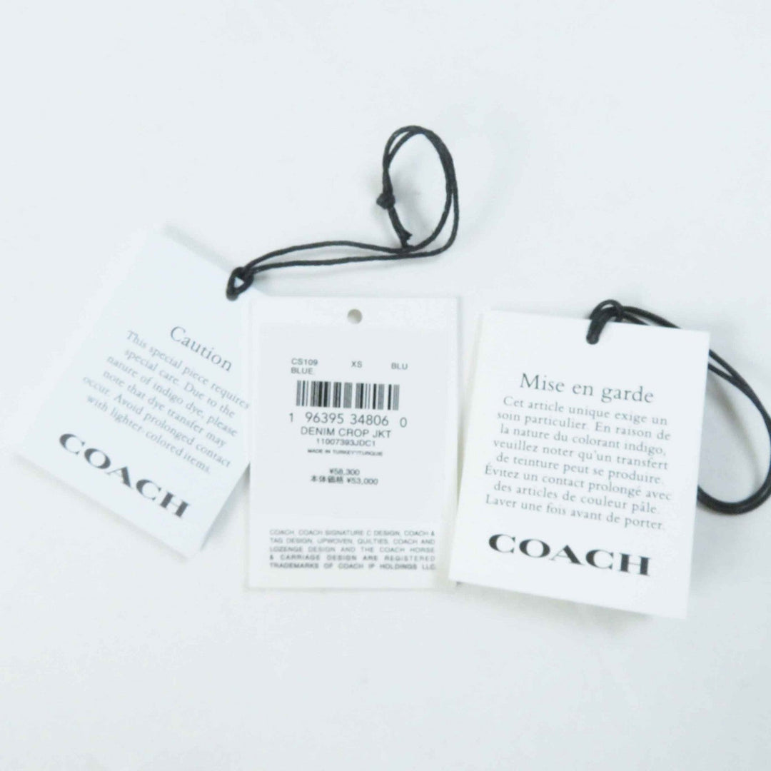 COACH Denim Jacket CS109 Main: 100% cotton, Leather part: Cowhide Light blue Women XS Used Authentic