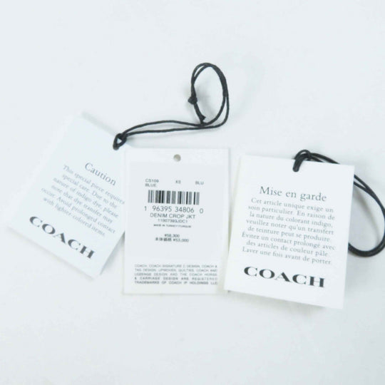 COACH Denim Jacket CS109 Main: 100% cotton, Leather part: Cowhide Light blue Women XS Used Authentic