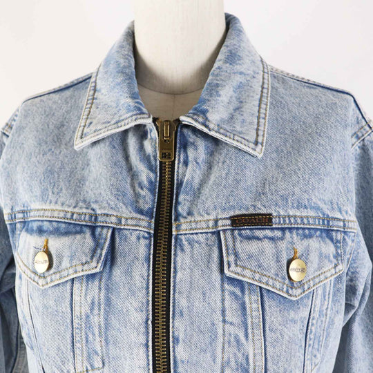 COACH Denim Jacket CS109 Main: 100% cotton, Leather part: Cowhide Light blue Women XS Used Authentic