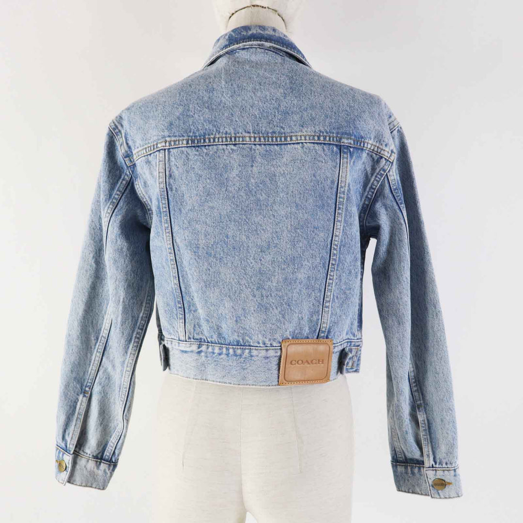 COACH Denim Jacket CS109 Main: 100% cotton, Leather part: Cowhide Light blue Women XS Used Authentic