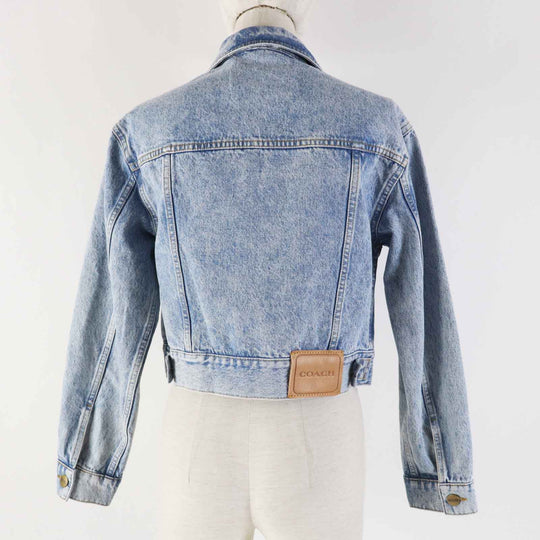 COACH Denim Jacket CS109 Main: 100% cotton, Leather part: Cowhide Light blue Women XS Used Authentic