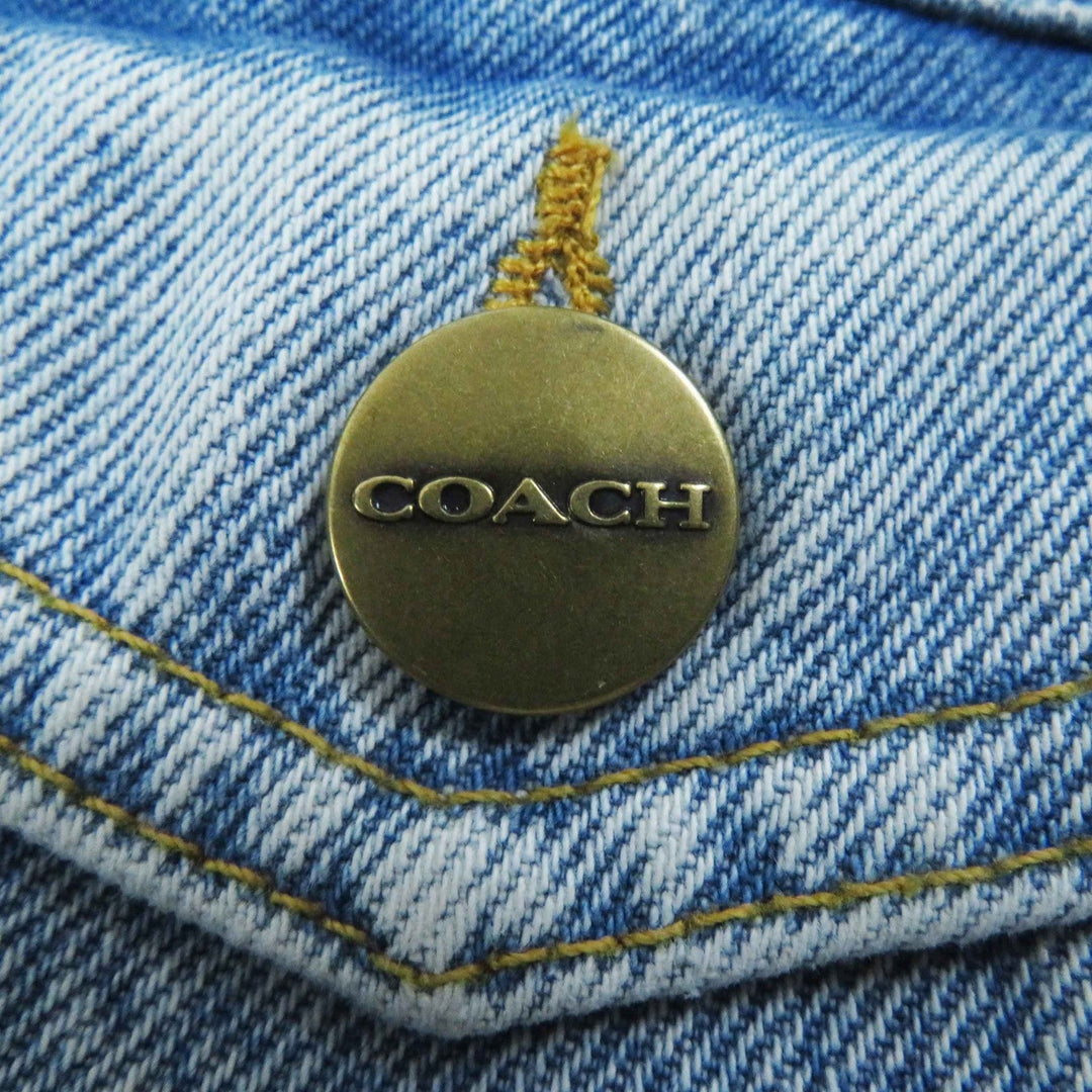 COACH Denim Jacket CS109 Main: 100% cotton, Leather part: Cowhide Light blue Women XS Used Authentic