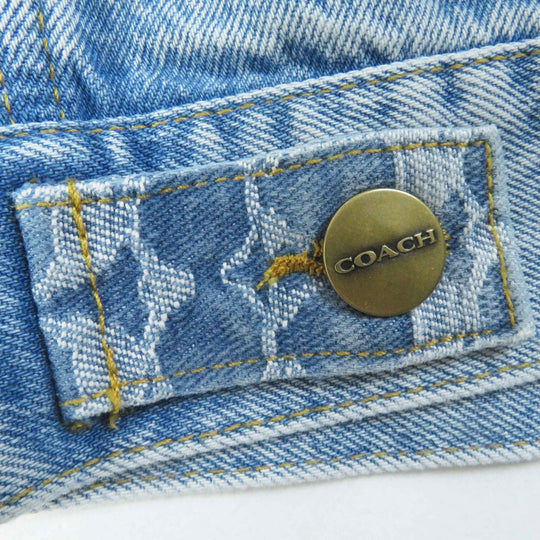 COACH Denim Jacket CS109 Main: 100% cotton, Leather part: Cowhide Light blue Women XS Used Authentic