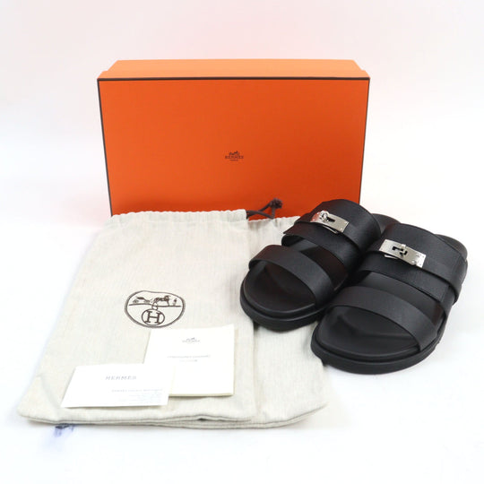 HERMES Sandals Main�FEpsom black Jackson mens 44 Used Authentic