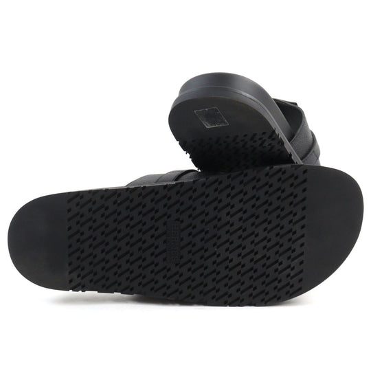 HERMES Sandals Main�FEpsom black Jackson mens 44 Used Authentic