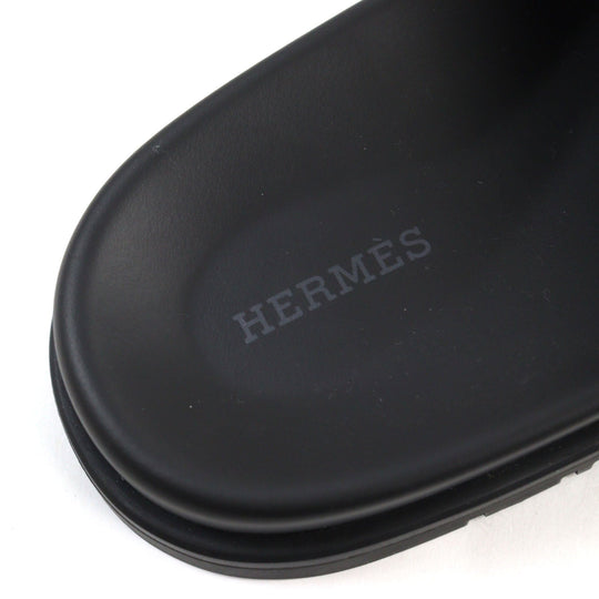 HERMES Sandals Main�FEpsom black Jackson mens 44 Used Authentic