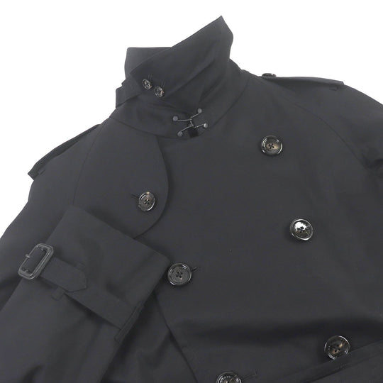 BURBERRY LONDON trench coat Outer: 100% cotton, Sleeve lining: polyester, Lining: cotton, Leather part: cowhide, Liner: 100% wool black mens L Used Authentic