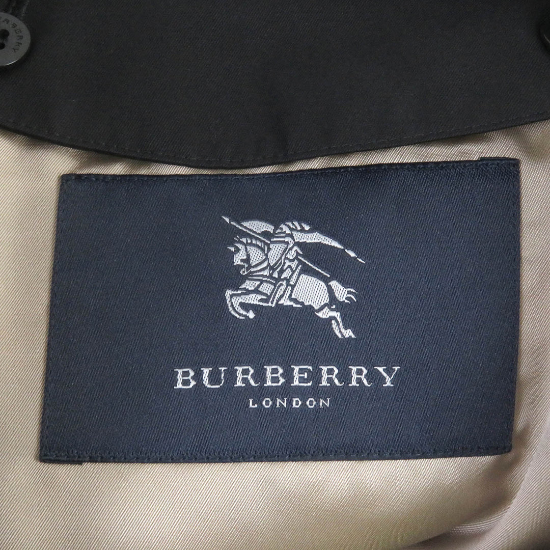 BURBERRY LONDON trench coat Outer: 100% cotton, Sleeve lining: polyester, Lining: cotton, Leather part: cowhide, Liner: 100% wool black mens L Used Authentic