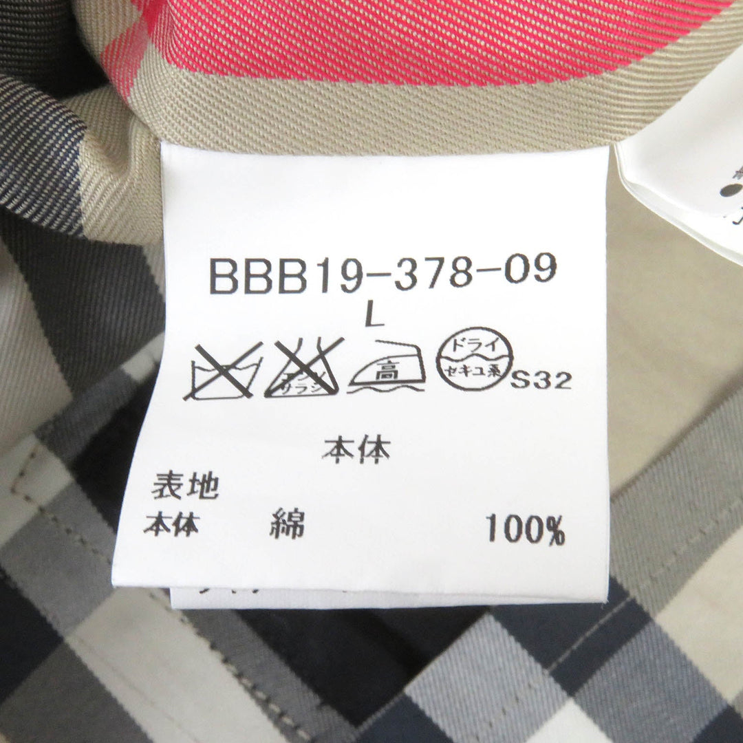 BURBERRY LONDON trench coat Outer: 100% cotton, Sleeve lining: polyester, Lining: cotton, Leather part: cowhide, Liner: 100% wool black mens L Used Authentic