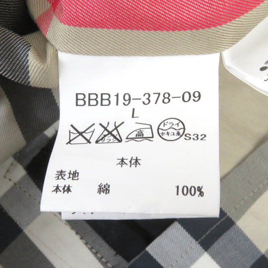 BURBERRY LONDON trench coat Outer: 100% cotton, Sleeve lining: polyester, Lining: cotton, Leather part: cowhide, Liner: 100% wool black mens L Used Authentic