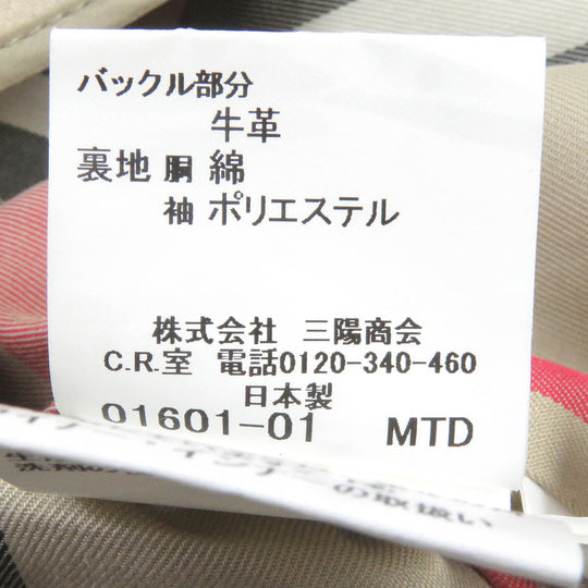 BURBERRY LONDON trench coat Outer: 100% cotton, Sleeve lining: polyester, Lining: cotton, Leather part: cowhide, Liner: 100% wool black mens L Used Authentic