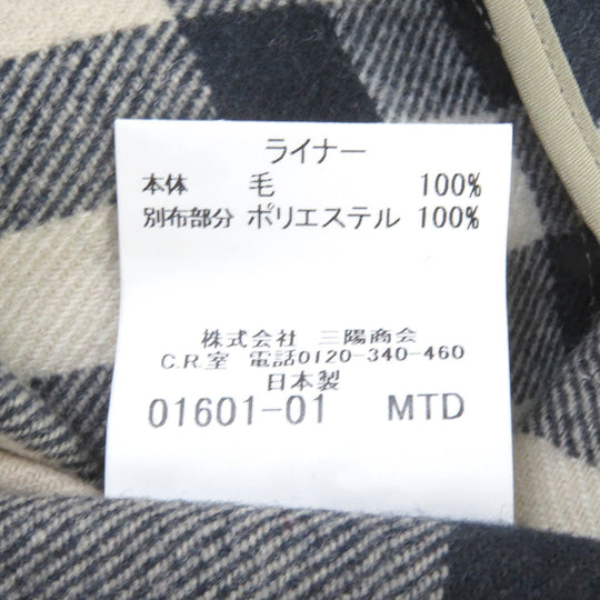 BURBERRY LONDON trench coat Outer: 100% cotton, Sleeve lining: polyester, Lining: cotton, Leather part: cowhide, Liner: 100% wool black mens L Used Authentic