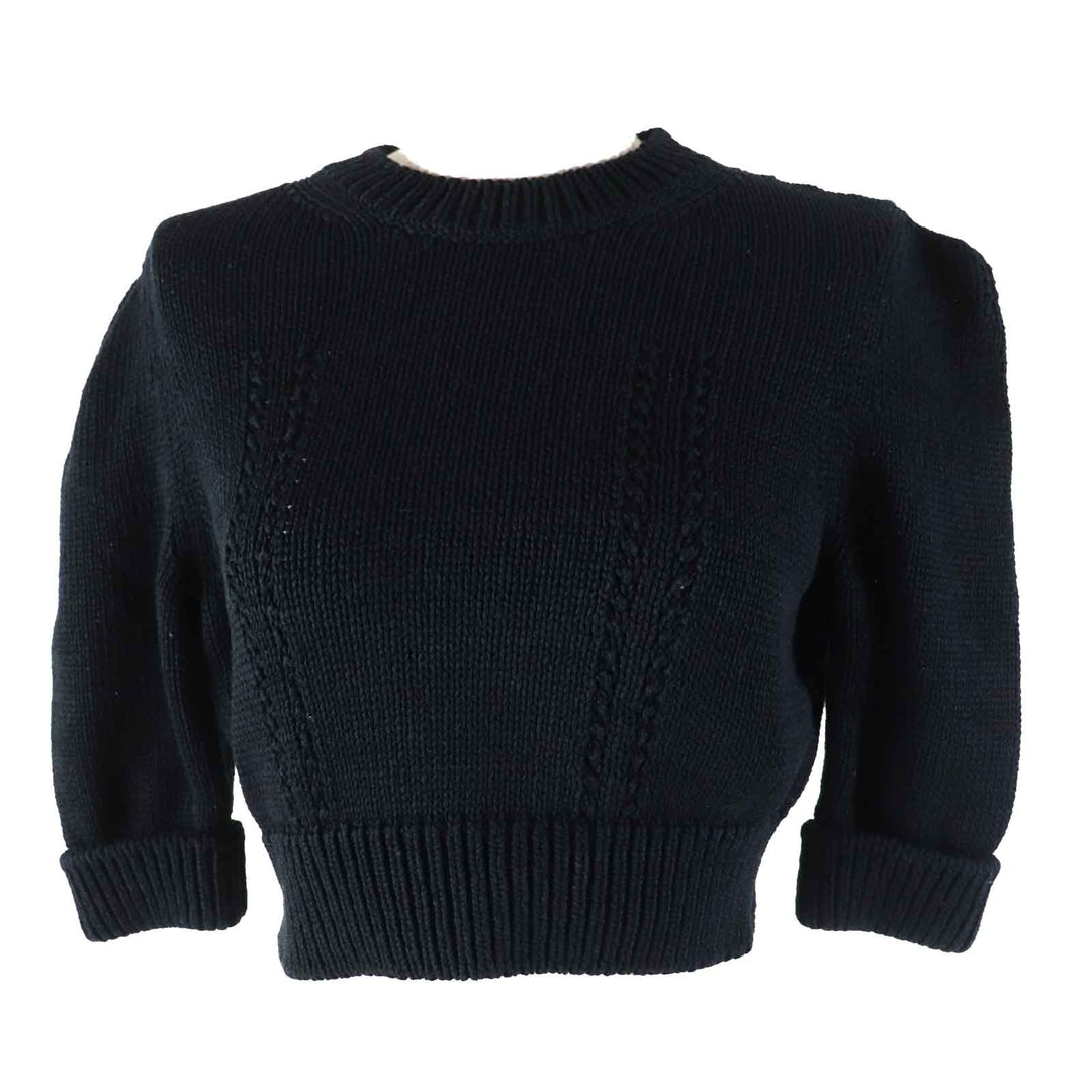CHANEL Short sleeve knit 22S P72760 Outer: 78% cotton, Outer: 22% polyamide, Part: 80% cotton, Part: 20% polyamide black Women 36 Used Authentic