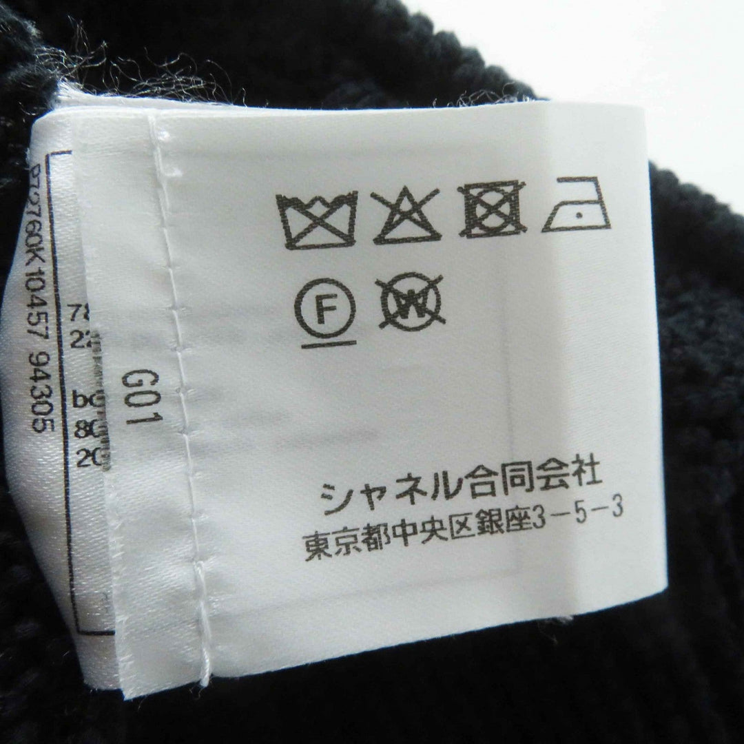 CHANEL Short sleeve knit 22S P72760 Outer: 78% cotton, Outer: 22% polyamide, Part: 80% cotton, Part: 20% polyamide black Women 36 Used Authentic