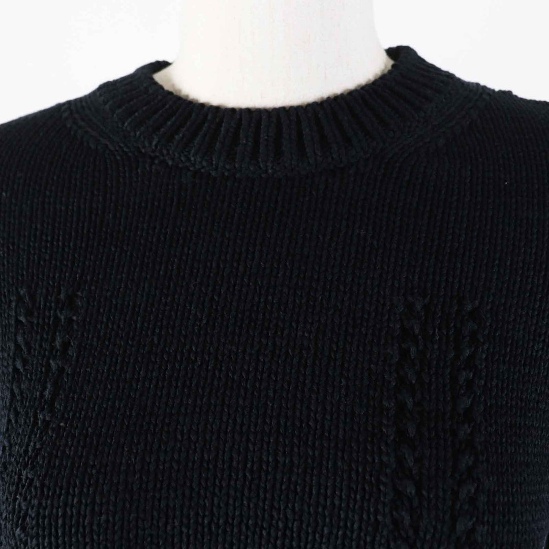 CHANEL Short sleeve knit 22S P72760 Outer: 78% cotton, Outer: 22% polyamide, Part: 80% cotton, Part: 20% polyamide black Women 36 Used Authentic
