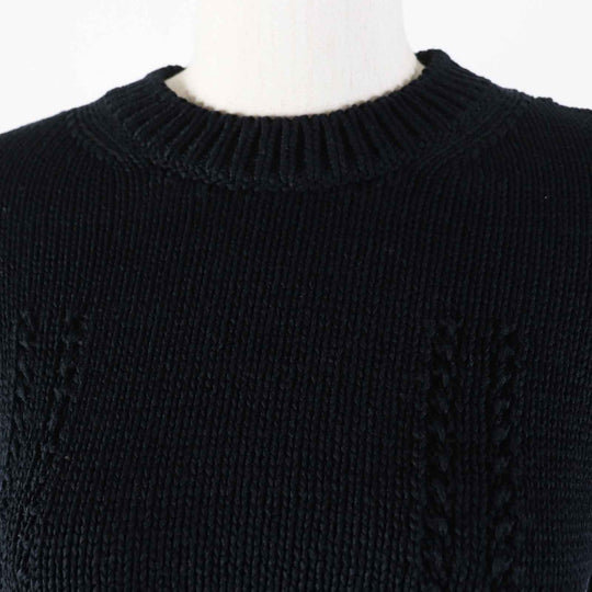 CHANEL Short sleeve knit 22S P72760 Outer: 78% cotton, Outer: 22% polyamide, Part: 80% cotton, Part: 20% polyamide black Women 36 Used Authentic