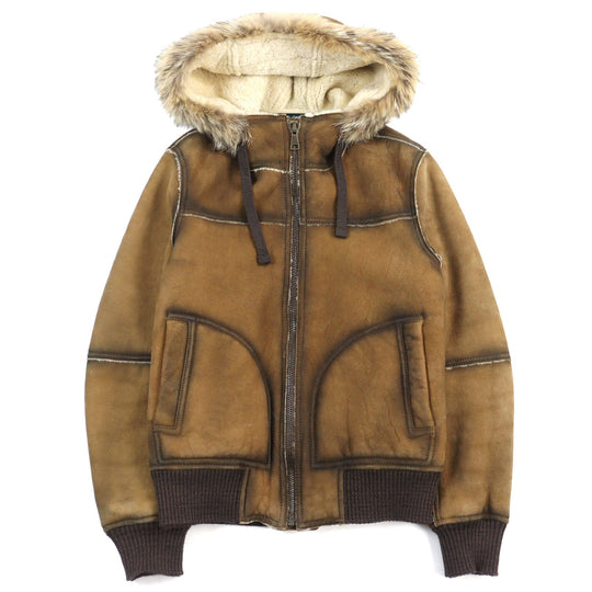DOLCE&GABBANA Jacket G9X73G/G7NB5 Main: 100% sheepskin, Fur: 100% coyote light brown mens 46 Used Authentic