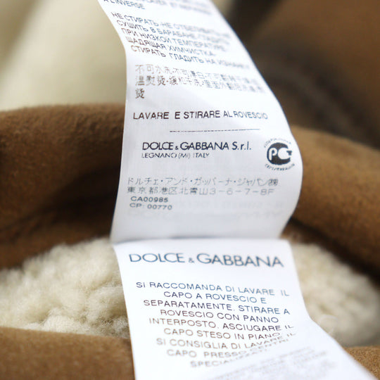 DOLCE&GABBANA Jacket G9X73G/G7NB5 Main: 100% sheepskin, Fur: 100% coyote light brown mens 46 Used Authentic