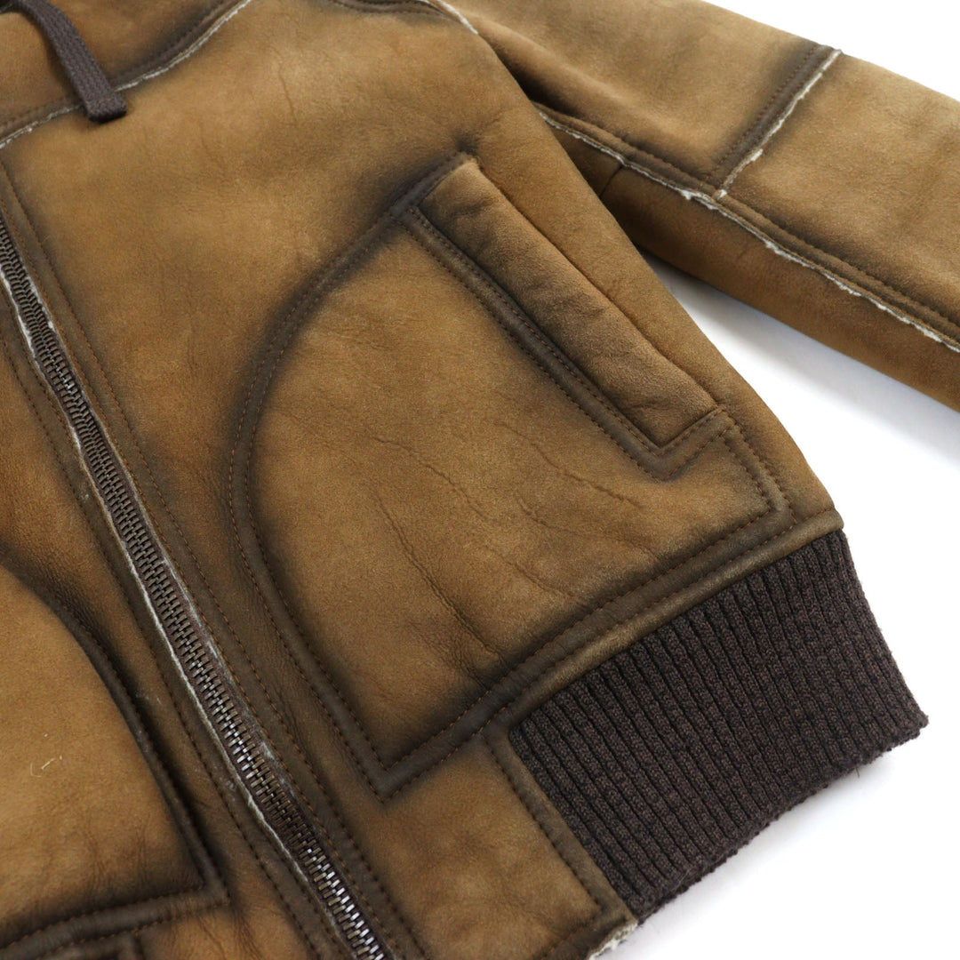 DOLCE&GABBANA Jacket G9X73G/G7NB5 Main: 100% sheepskin, Fur: 100% coyote light brown mens 46 Used Authentic