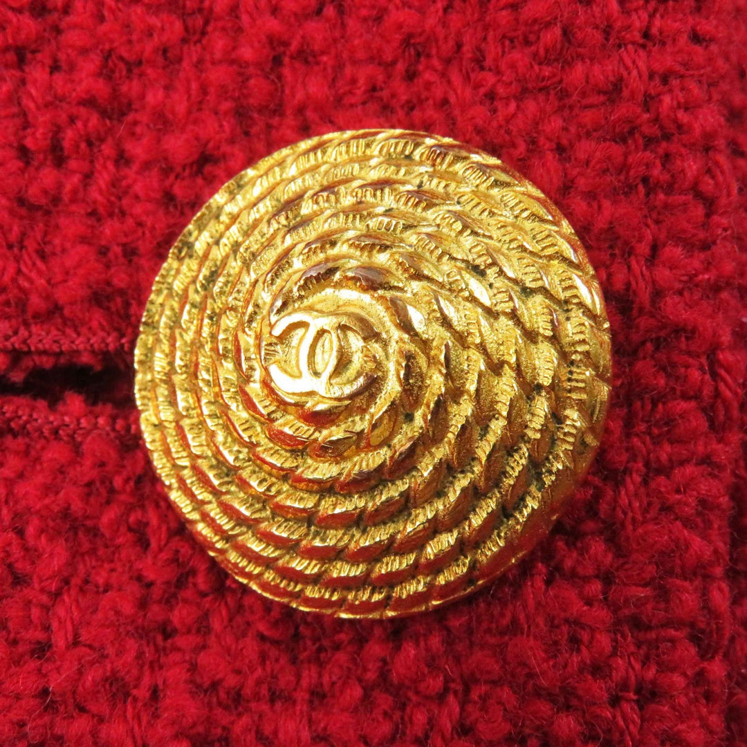 CHANEL setup 20450 Outer: 99% wool, Outer: 1% Lycra, Lining: 100% silk Red Women 38 Used Authentic