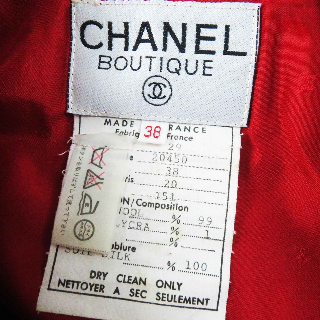 CHANEL setup 20450 Outer: 99% wool, Outer: 1% Lycra, Lining: 100% silk Red Women 38 Used Authentic