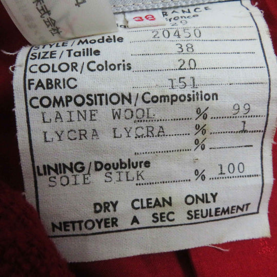 CHANEL setup 20450 Outer: 99% wool, Outer: 1% Lycra, Lining: 100% silk Red Women 38 Used Authentic