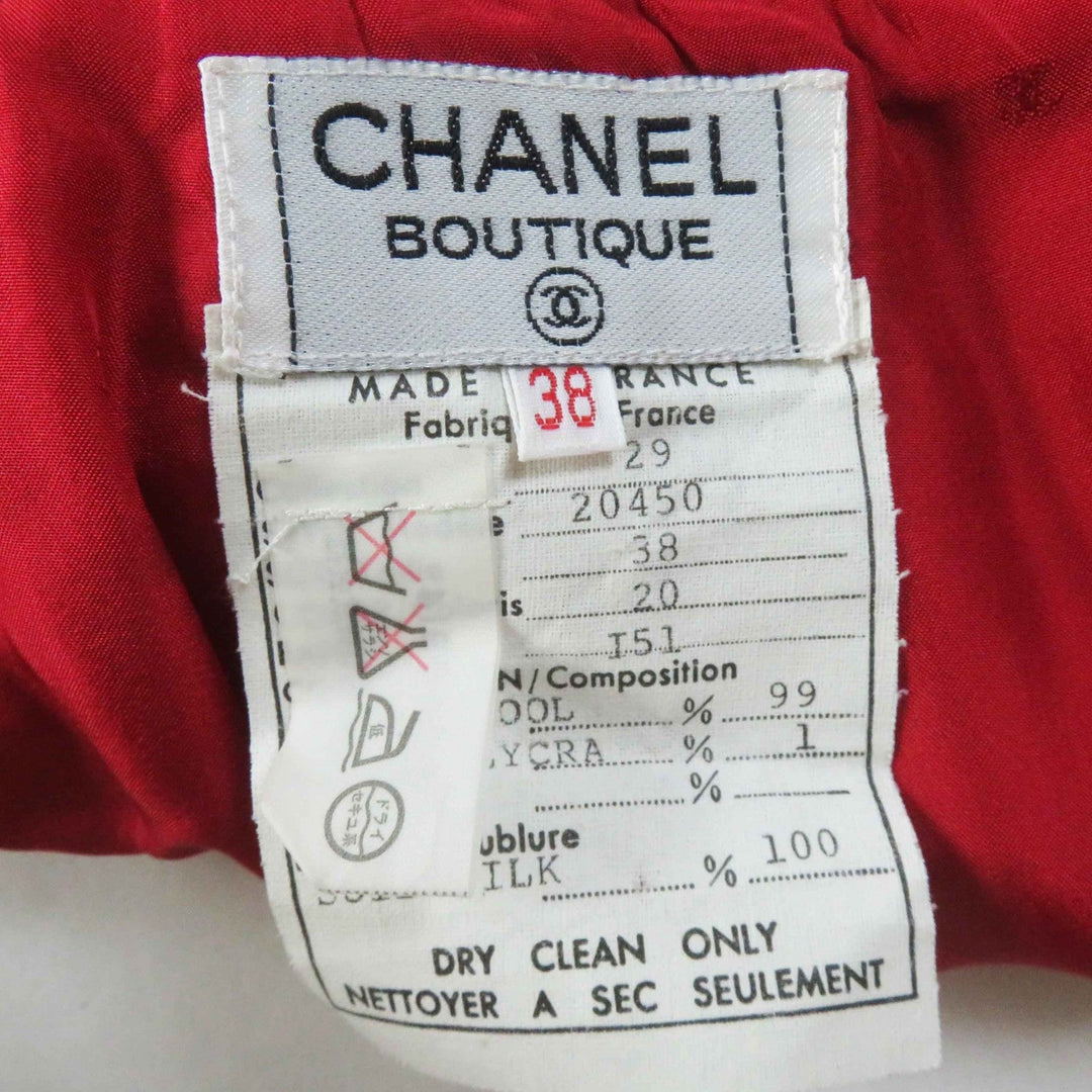 CHANEL setup 20450 Outer: 99% wool, Outer: 1% Lycra, Lining: 100% silk Red Women 38 Used Authentic
