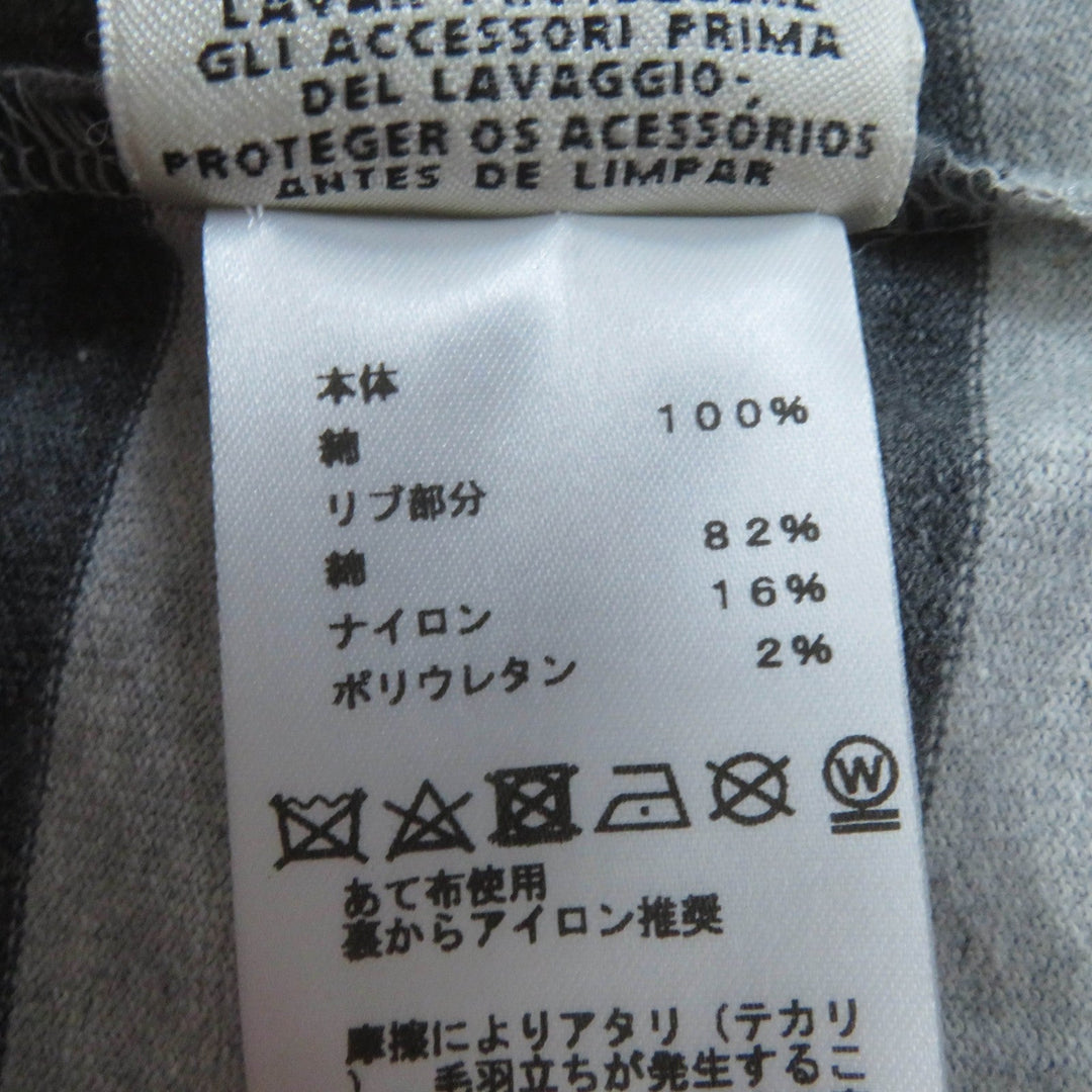 HERMES one piece Main: 100% cotton, part: 82% cotton, part: 16% nylon, part: 2% polyurethane gray Mariniere Women 34 Used Authentic