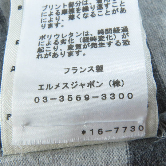 HERMES one piece Main: 100% cotton, part: 82% cotton, part: 16% nylon, part: 2% polyurethane gray Mariniere Women 34 Used Authentic