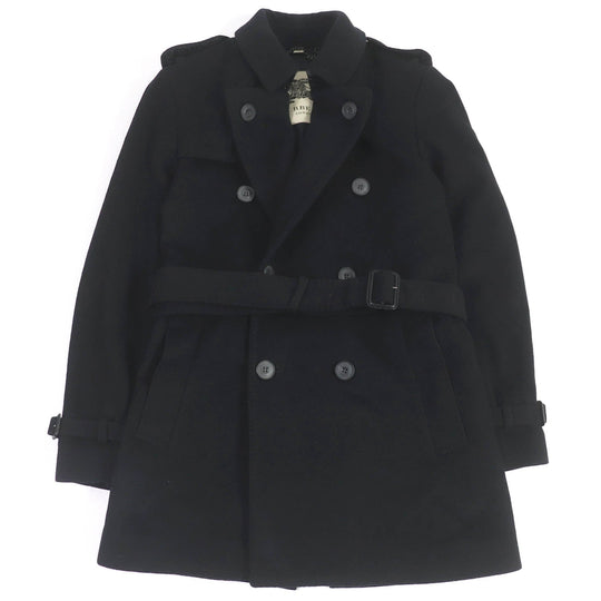 BURBERRY LONDON trench coat 387791 Outer: 80% virgin wool, Outer: 20% cashmere, Lining: 100% rayon, Part: 55% acetate, Part: 45% rayon black mens 46 Used Authentic