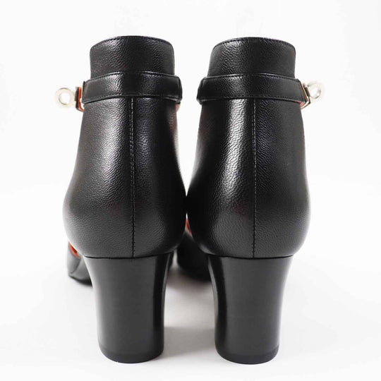 HERMES pumps Main: Leather black Baby 55 Women 37 1/2 Used Authentic