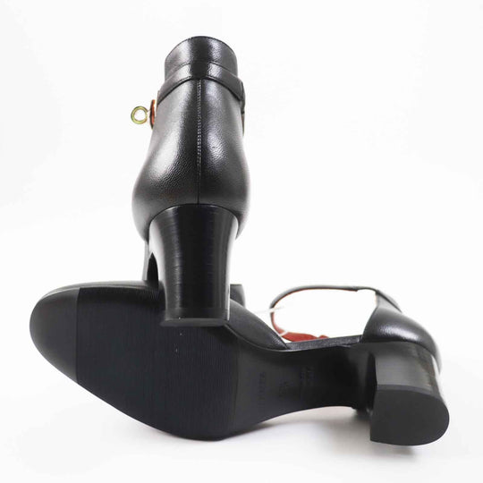 HERMES pumps Main: Leather black Baby 55 Women 37 1/2 Used Authentic