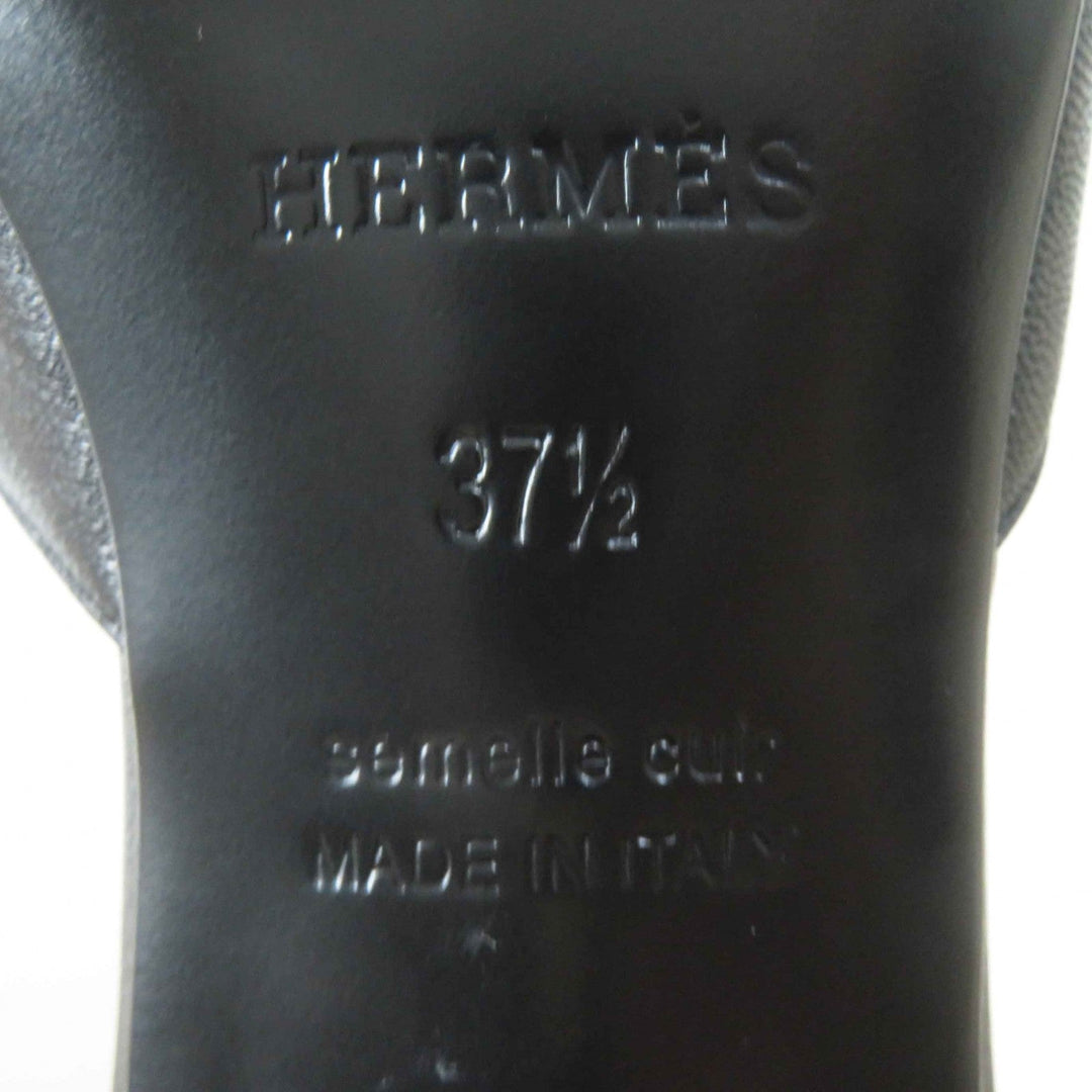 HERMES pumps Main: Leather black Baby 55 Women 37 1/2 Used Authentic