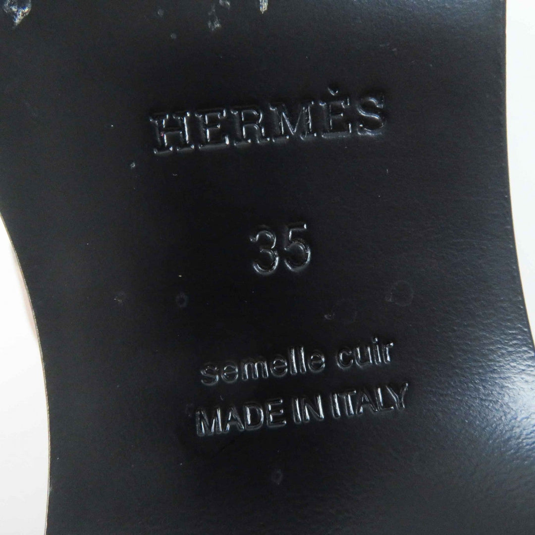HERMES Sandals Main: Denim, Part: Leather, Part: Wood Indigo blue Carlotta Women 35 Used Authentic